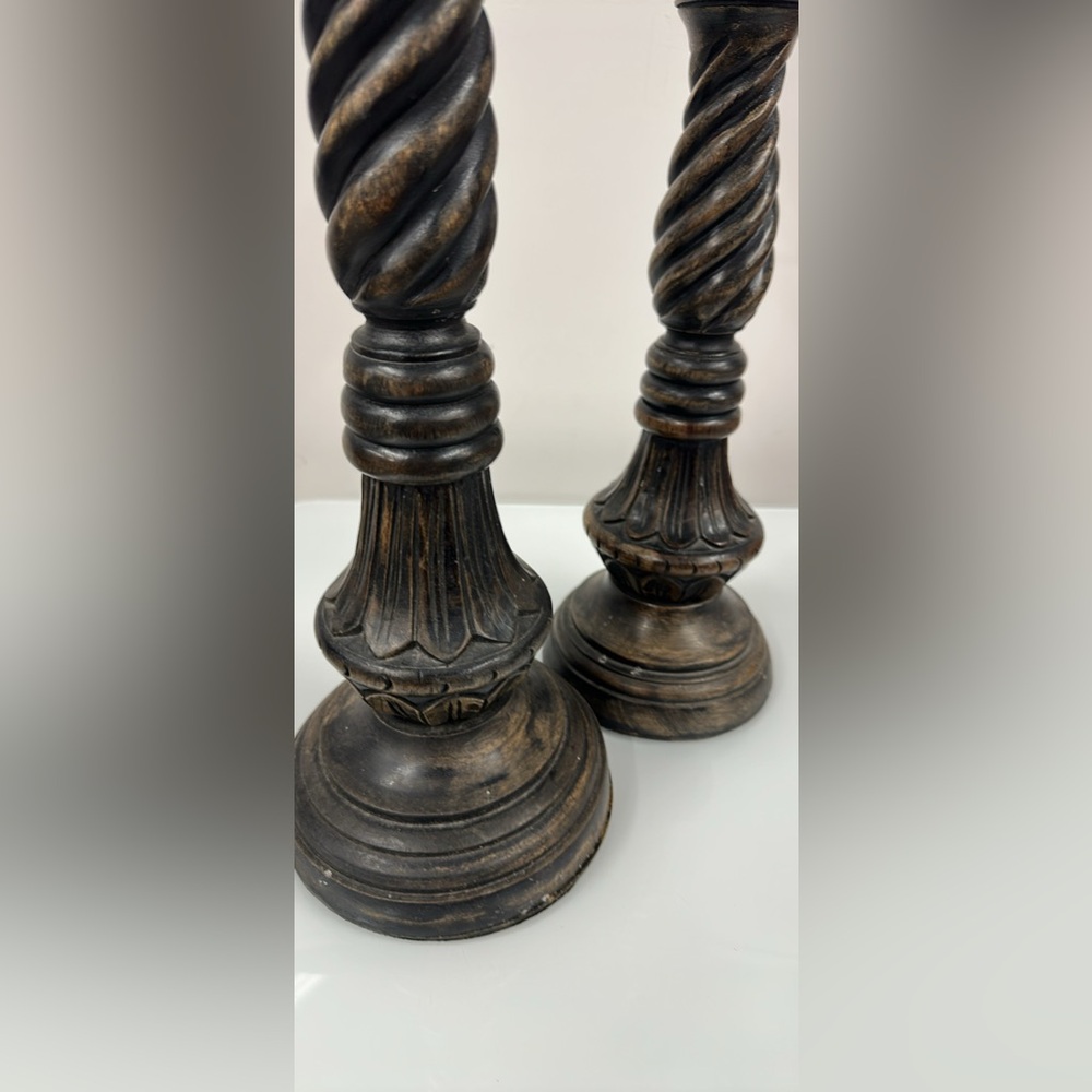 World Market Dark Brown Swirl Candle Holders large - Picture 6 of 6